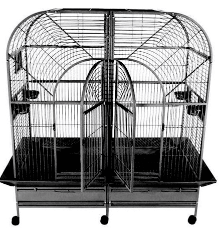A&E Cage Co. 64"x32"x70" Double Macaw Cage with Removable Divider