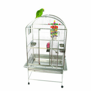 A&E Cage Co. 32"x23" Stainless Steel Refuge Dome Top Bird Cage