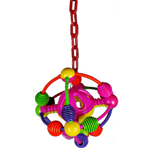 Happy Beaks Space Ball on a Chain Bird Toy